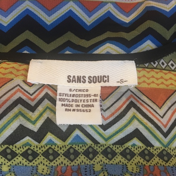 Chiffon Geometric Pattern Crop Spaghetti Strap - Picture 2 of 2